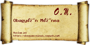 Obagyán Mínea névjegykártya